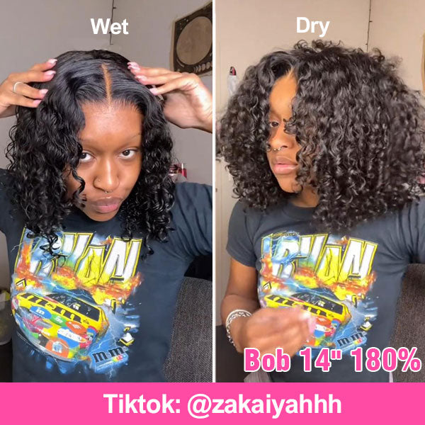 Wear Go Water Wave Bob Glueless Wig Wear Go 4x6 HD Lace Pre Cut Lace Wig