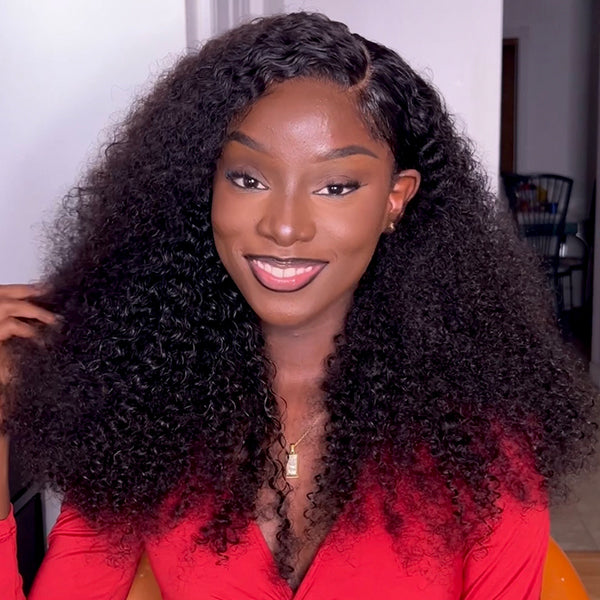 Wear Go Kinky Curly Glueless Wig Wear Go 4x6 HD Lace Pre Cut Lace Closure Wig