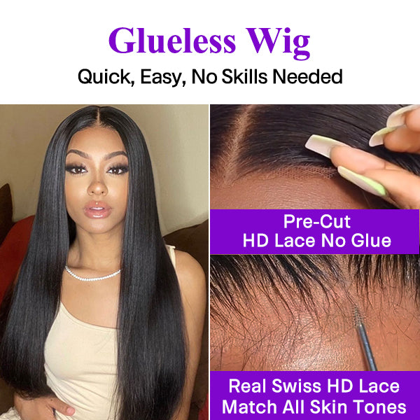 Wear Go Glueless HD Lace Body Wave Human Hair Wigs Pre Cut 4x6 Lace