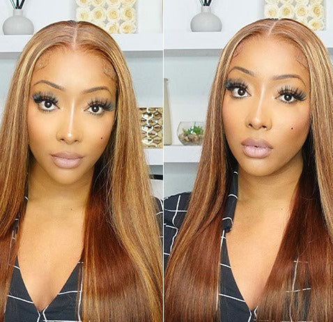 Wear Go Highlights Ombre 4x6 HD Lace Wear Go Straight Glueless Wigs Pre Cut Lace Wig