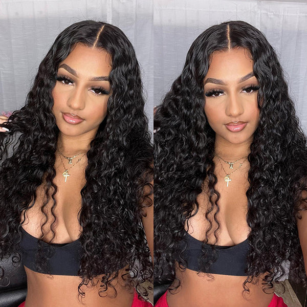 Wear Go 4x6 HD Lace Glueless Water Wave Wig Wear Go Pre Cut Lace Closure Wig